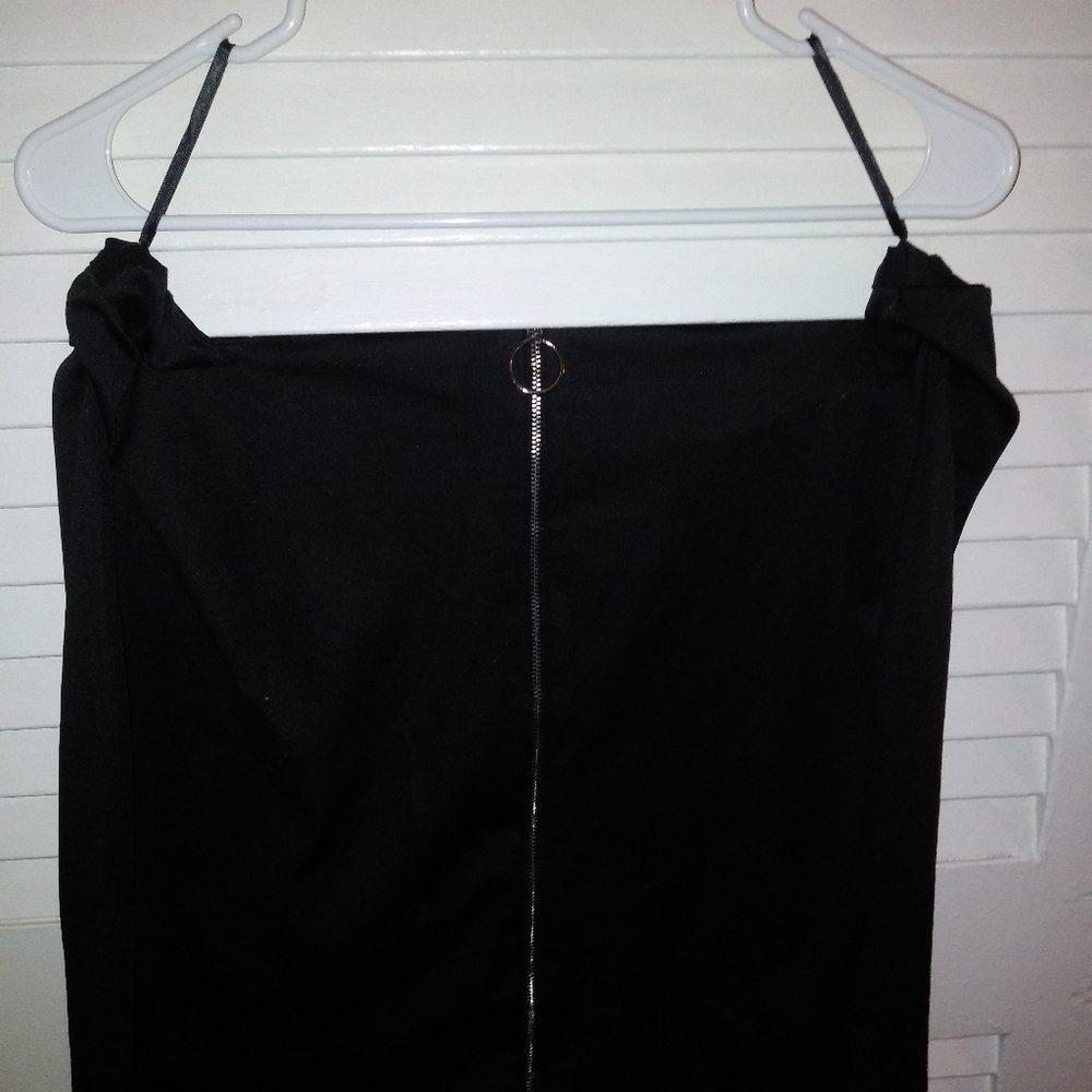 Black Zip Up Skirt Plus